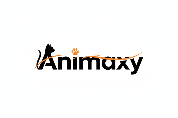 CREER MOI UN LOGO avec le nom Animaxy, je veux une police noir avec des touche d'orange. et une page de chat. je l'as veux en 300 par 100 px 
